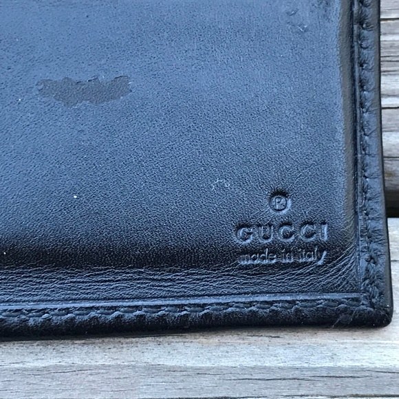 Gucci Men Wallet Authentic Black Bi fold Card Hold - Picture 4 of 8